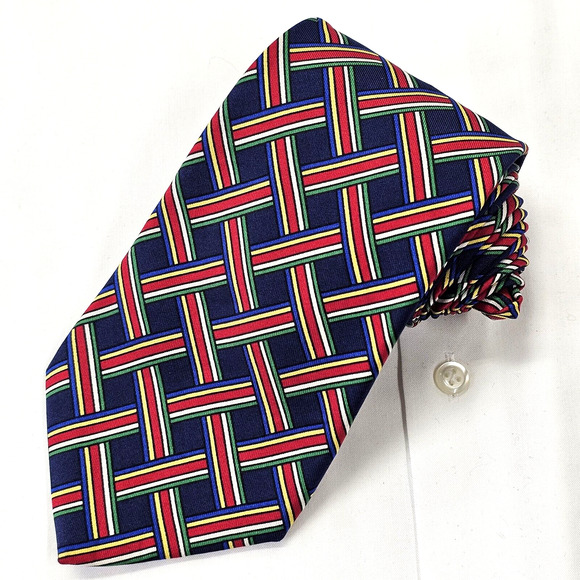Turnbull & Asser Luxury Necktie Men's Multicolor Tie Silk Stylish Basket Weave